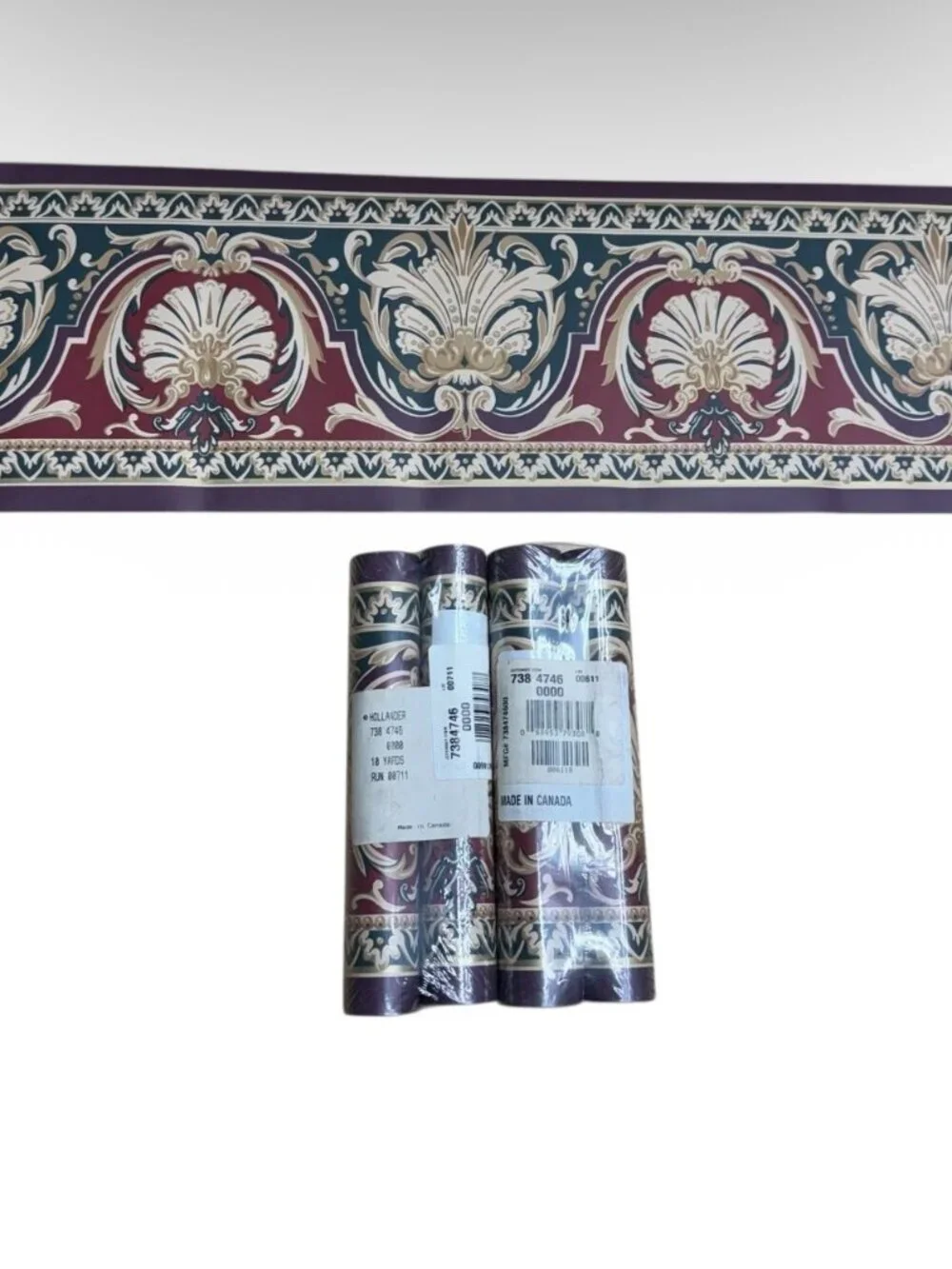 Hollander Vintage Wallpaper Border Rococo Molding Red Green 40 yards 4 Rolls NEW